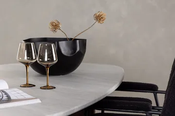 Oval matgrupp Venture Home Svart Ljusgrå 4st - Møbler - Bord - Spisegrupper