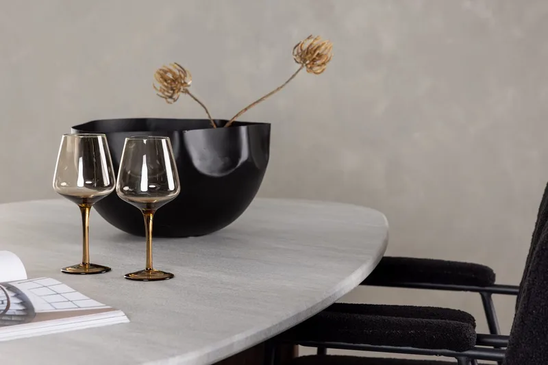Oval matgrupp Venture Home Svart Ljusgrå 4st - Møbler - Bord - Spisegrupper