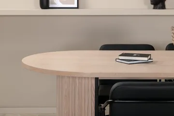 Oval matgrupp Venture Home Svart Ljust trä 4st - Møbler - Bord - Spisegrupper