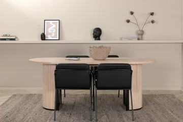 Oval matgrupp Venture Home Svart Ljust trä 4st - Møbler - Bord - Spisegrupper