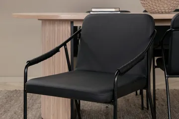 Oval matgrupp Venture Home Svart Ljust trä 4st - Møbler - Bord - Spisegrupper
