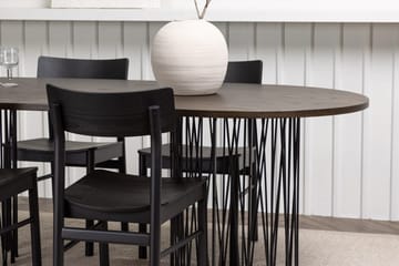 Oval matgrupp Venture Home Svart Mocka 4st - Møbler - Bord - Spisegrupper