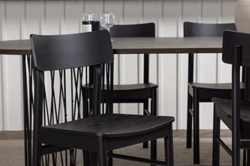Oval matgrupp Venture Home Svart Mocka 4st - Møbler - Bord - Spisegrupper