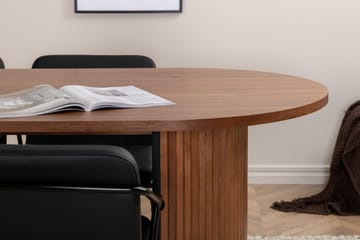 Oval matgrupp Venture Home Svart Mörkt trä 4st - Møbler - Bord - Spisegrupper