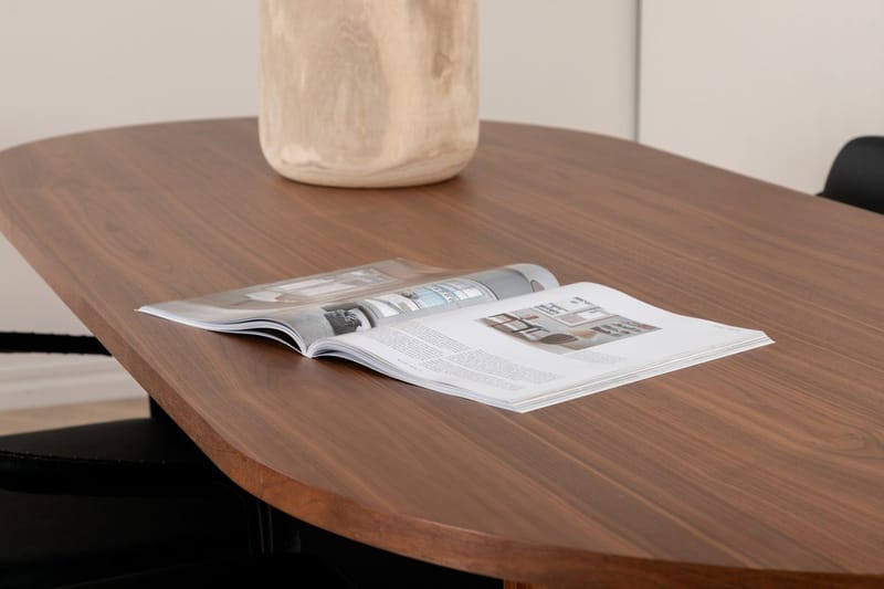 Oval matgrupp Venture Home Svart Mörkt trä 4st - Møbler - Bord - Spisegrupper