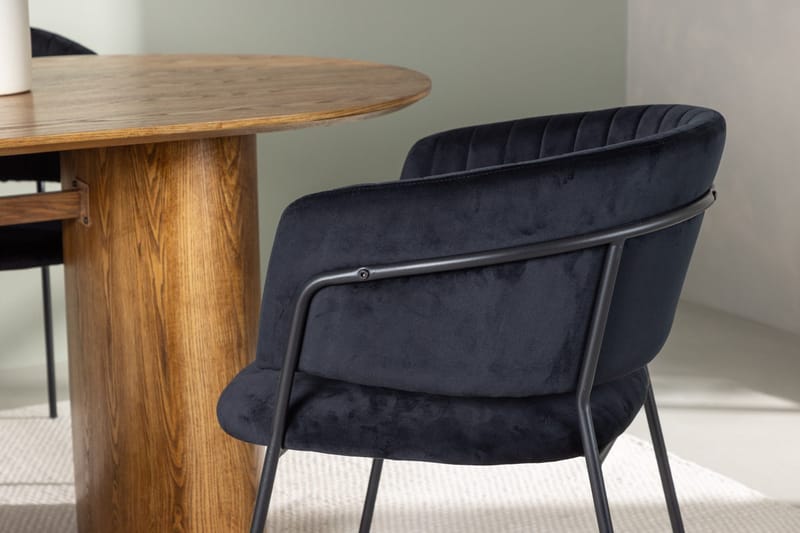 Oval matgrupp Venture Home Svart Natur 4st - Møbler - Bord - Spisegrupper