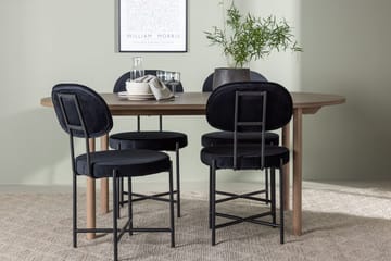 Oval matgrupp Venture Home Svart Natur 4st - Møbler - Bord - Spisegrupper