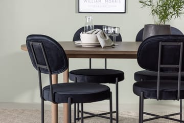 Oval matgrupp Venture Home Svart Natur 4st - Møbler - Bord - Spisegrupper