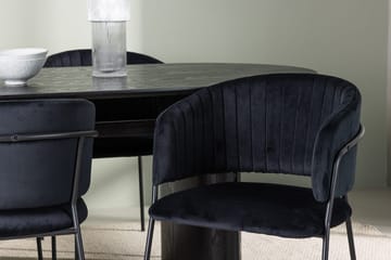 Oval matgrupp Venture Home Svart Svart 4st - Møbler - Bord - Spisegrupper
