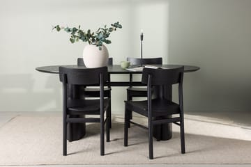 Oval matgrupp Venture Home Svart Svart 4st - Møbler - Bord - Spisegrupper