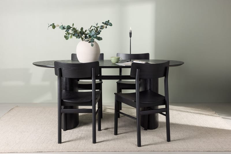 Oval matgrupp Venture Home Svart Svart 4st
