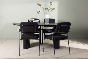 Oval matgrupp Venture Home Svart Svart 4st - Møbler - Bord - Spisegrupper