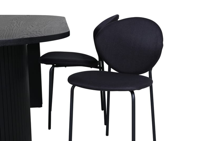 Oval matgrupp Venture Home Svart Svart 4st - Møbler - Bord - Spisegrupper