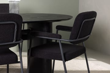 Oval matgrupp Venture Home Svart Svart 4st - Møbler - Bord - Spisegrupper