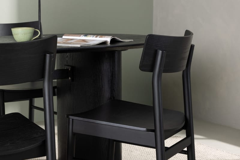 Oval matgrupp Venture Home Svart Svart 4st - Møbler - Bord - Spisegrupper