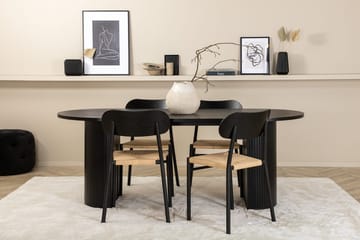 Oval matgrupp Venture Home Svart Svart 4st - Møbler - Bord - Spisegrupper
