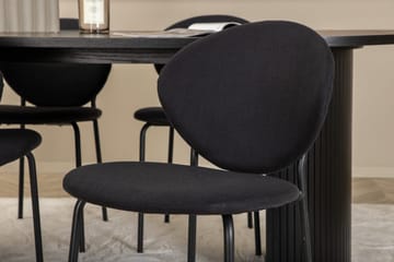 Oval matgrupp Venture Home Svart Svart 4st - Møbler - Bord - Spisegrupper