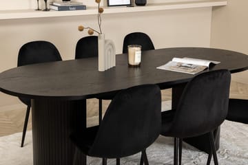Oval matgrupp Venture Home Svart Svart 6st - Møbler - Bord - Spisegrupper