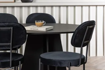 Oval matgrupp Venture Home Svart Svart 6st - Møbler - Bord - Spisegrupper
