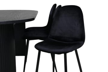 Oval matgrupp Venture Home Svart Svart 6st - Møbler - Bord - Spisegrupper