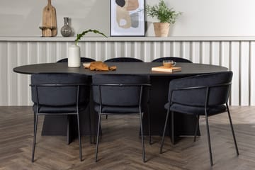 Oval matgrupp Venture Home Svart Svart 6st - Møbler - Bord - Spisegrupper