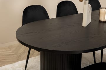 Oval matgrupp Venture Home Svart Svart 6st - Møbler - Bord - Spisegrupper
