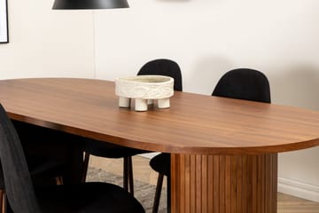 Oval matgrupp Venture Home Svart Valnöt 6st - Møbler - Bord - Spisegrupper