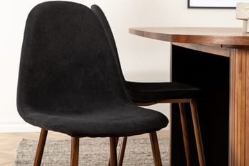 Oval matgrupp Venture Home Svart Valnöt 6st - Møbler - Bord - Spisegrupper