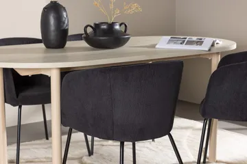 Oval matgrupp Venture Home Svart Vitputsad 4st - Møbler - Bord - Spisegrupper