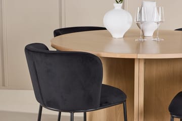 Oval matgrupp Venture Home Svart Vitputsad 4st - Møbler - Bord - Spisegrupper
