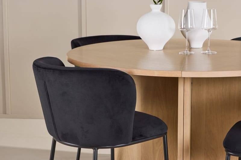 Oval matgrupp Venture Home Svart Vitputsad 4st - Møbler - Bord - Spisegrupper