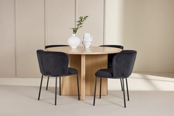Oval matgrupp Venture Home Svart Vitputsad 4st - Møbler - Bord - Spisegrupper