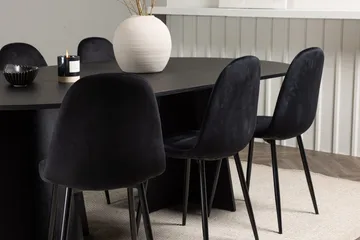 Oval matgrupp Venture Home Svart - Møbler - Bord - Spisegrupper