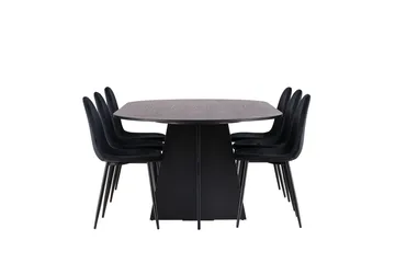 Oval matgrupp Venture Home Svart - Møbler - Bord - Spisegrupper
