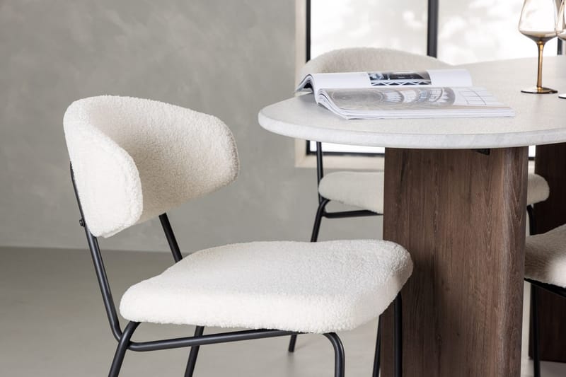 Oval matgrupp Venture Home Vit Ljusgrå 4st - Møbler - Bord - Spisegrupper