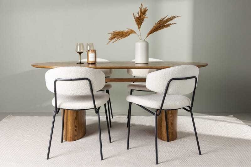 Oval matgrupp Venture Home Vit Natur 4st