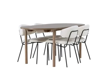 Oval matgrupp Venture Home Vit Natur 4st - Møbler - Bord - Spisegrupper