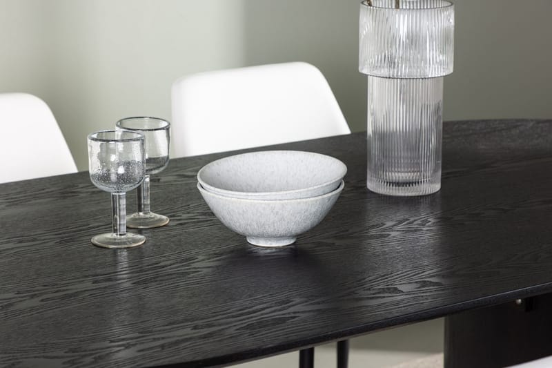Oval matgrupp Venture Home Vit Svart 4st - Møbler - Bord - Spisegrupper