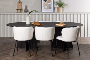 Oval matgrupp Venture Home Vit Svart 6st - Møbler - Bord - Spisegrupper