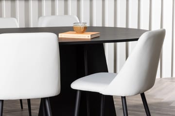 Oval matgrupp Venture Home Vit Svart 6st - Møbler - Bord - Spisegrupper