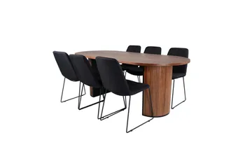 Oval spisegruppe Bianca, Muce - 200x90x75 - Møbler - Bord - Spisegrupper