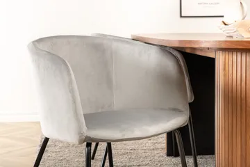 Oval spisegruppe Venture Home Bianca, Berit - valnøtt og lysgrå - Møbler - Bord - Spisegrupper