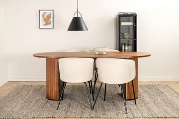 Oval spisegruppe Venture Home Bianca, Berit - valnøttfarget, beige og svart - Møbler - Bord - Spisegrupper