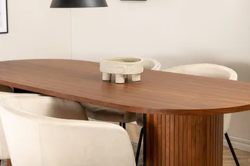 Oval spisegruppe Venture Home Bianca, Berit - valnøttfarget, beige og svart - Møbler - Bord - Spisegrupper