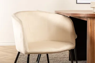 Oval spisegruppe Venture Home Bianca, Berit - valnøttfarget, beige og svart - Møbler - Bord - Spisegrupper