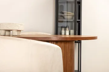 Oval spisegruppe Venture Home Bianca, Berit - valnøttfarget, beige og svart - Møbler - Bord - Spisegrupper