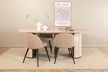 Oval spisegruppe Venture Home Bianca, Velvet Hvitlasert - Møbler - Bord - Spisegrupper