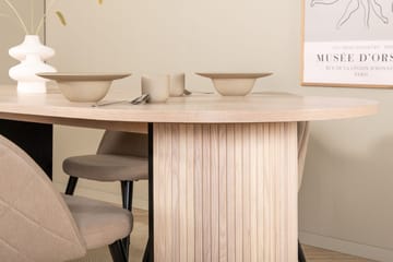 Oval spisegruppe Venture Home Bianca, Velvet Hvitlasert - Møbler - Bord - Spisegrupper