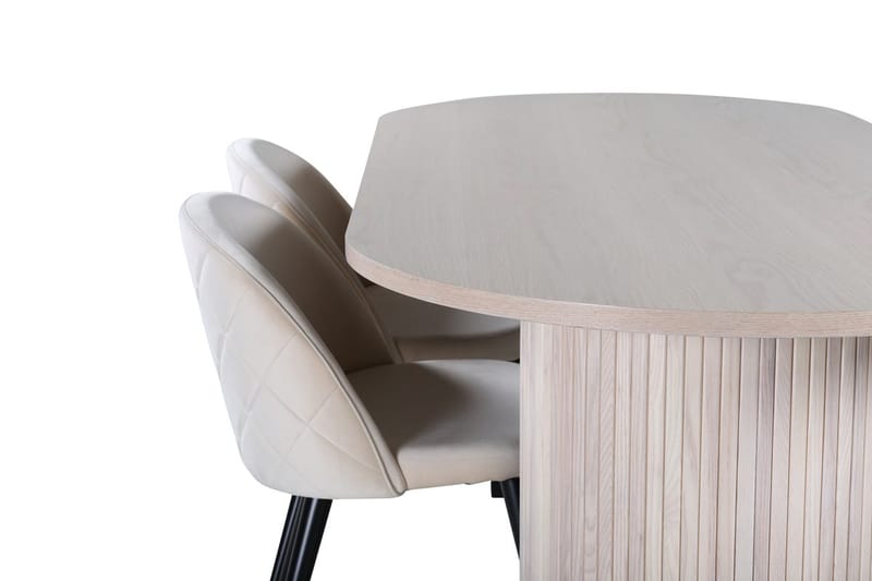 Oval spisegruppe Venture Home Bianca, Velvet Hvitlasert - Møbler - Bord - Spisegrupper