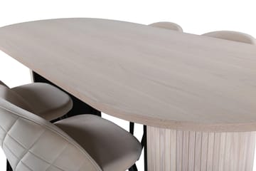 Oval spisegruppe Venture Home Bianca, Velvet Hvitlasert - Møbler - Bord - Spisegrupper